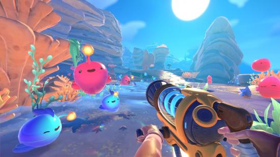 Slime Rancher 2 Release Date: Beatrix can be seen walking around the Rainbow Island amongst slimes