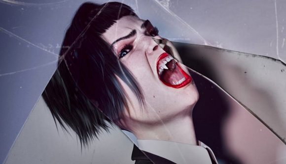 Vampire The Masquerade Swansong Review: Leysha can be seen in artwork which shows her reflection in a cracked mirror