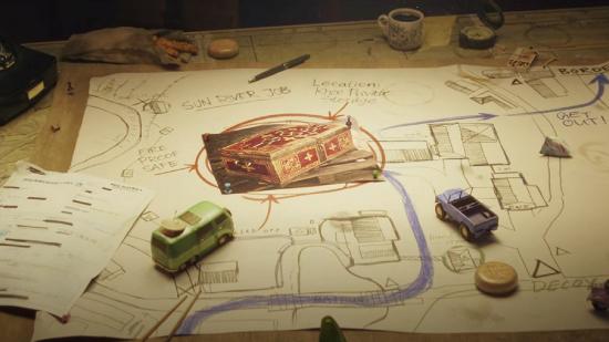 Contraband Release Date: A map on the table shows details of a heist to find treasure