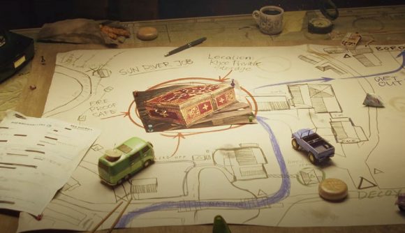 Contraband Release Date: A map on the table shows details of a heist to find treasure
