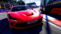 F1 22 Supercar Challenges Pirelli Hot Laps: An image of a red Ferrari supercar in F1 22