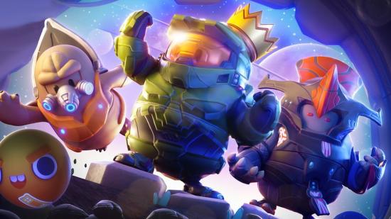 Fall Guys Halo skins: Master Chief celebrates with the crown