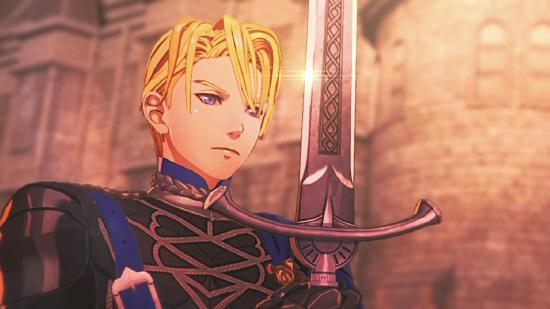 Fire Emblem Three Hopes Characters: Dimitri can be seen holding a sword