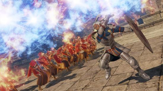 Fire Emblem Warriors Three Hopes Recruitment: Dedue can be seen attacking enemies