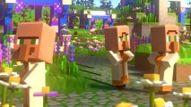 Minecraft legends Release Date: Multiple villagers can be seen in a village