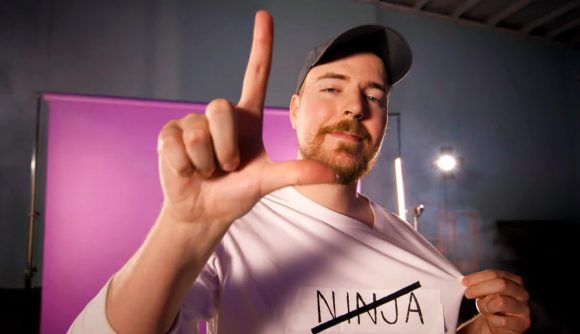 mrbeast ninja league of legends mrbeast making an L with his finger
