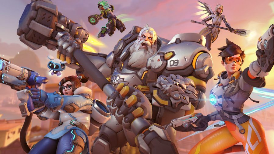 Overwatch 2: Tracer, Mei, Reinhardt, Mercy, Lucio, can all be seen in key art for the game