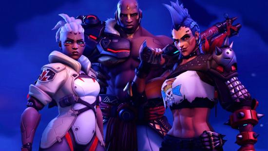 Overwatch 2 New Heroes: An image of Sojourn, Doomfist, and Junker Queen