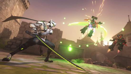 Overwatch 2 Patch Notes: Genji can be seen attacking some robots
