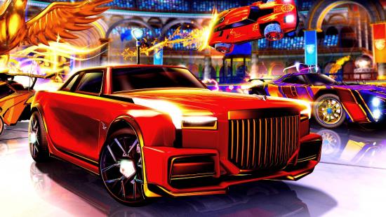 Rocket League Season 7 release time: An image of a red car from Rocket League