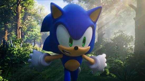 sonic frontiers how long to beat sonic running through a forest