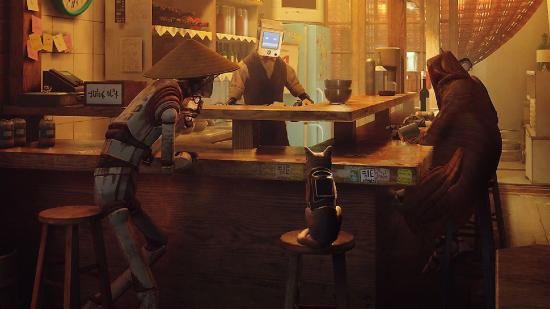 Stray State of Play Release Date: The cat can be seen sitting on a stool next to a number of robots