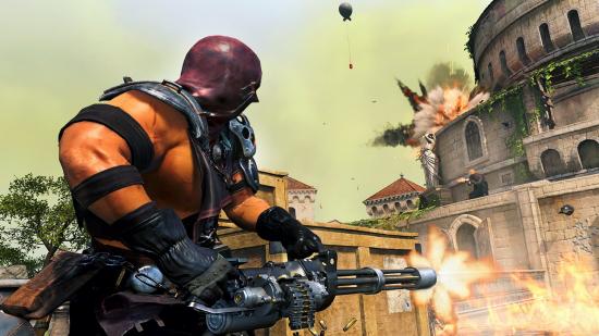 Warzone Season 4 new contract: An operator wearing a leather mask wields a massive minigun