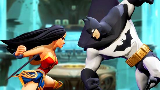 MultiVersus release time: an image of Wonder Woman fighting Batman in the game