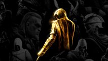 Assassin's Creed Aztec game leaks: an image of a golden Assassin's Creed character on a black background