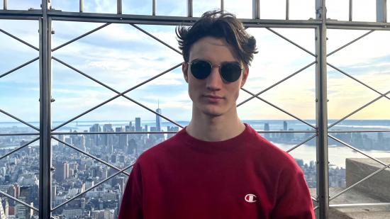 Fortnite Cented kicked FaZe Clan: Cented stand in front of a NYC skyline