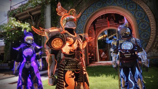 Destiny 2 Solstice 2022: Three Guardians wearing the new Candescent armor