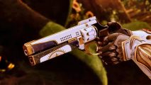 Destiny 2 Something New: A guardian holds the Something New handcannon
