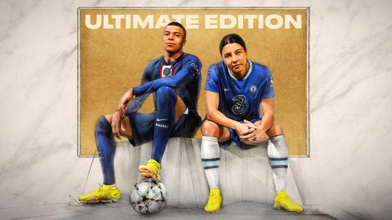 FIFA 23 cover Kerr Mbappe: The cover for the FIFA 23 Ultimate Edition, featuring Kylian Mbappe and Sam Kerr
