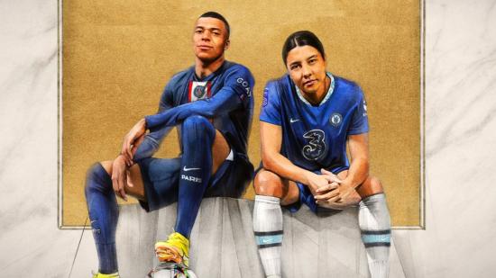 FIFA 23 preorders: Mbappe and Kerr sat on a bench together