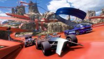 Forza Horizon 5 Hot Wheels Best Car: Multiple cars can be seen racing on a track