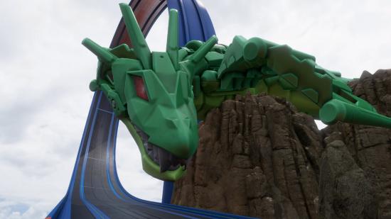 Forza Horizon 5 Hot Wheels Dragon Atop Hammer Mountain: The dragon on Hammer Mountain can be seen