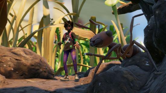 Grounded Game Pass: A player can be seen alongside an ant