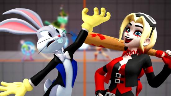 MultiVersus tier list: an image of Maestro Bugs Bunny and X Force Harley Quinn