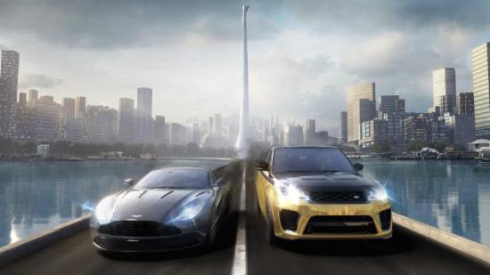 test drive unlimited solar crown release date two cars racing across a bridge
