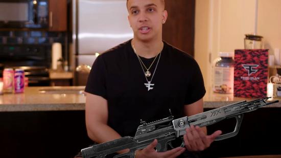 Warzone Swagg 2000 wins crossbow: an image of Faze Clan's Swagg with a crossbow photoshopped into his hands