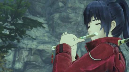 Xenoblade Chronicles 3 Protagonist Main Character: Noah can be seen playing the flute and off-seeing.