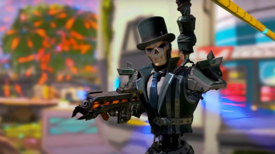 Apex Legends patch notes Season 15: an image of top-hat Revenant on a ziprail