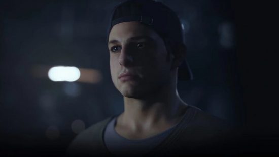 Best PS5 co-op games: a teenager wearing a baseball cap backwards in The Quarry