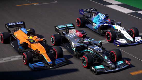 Best PS5 multiplayer games: Three F1 cars on the grid in F1 2022