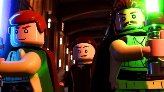Best Star Wars PS5 games: three lego Star Wars figures in The Skywalker Saga