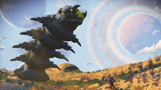 Best Xbox open world games: A massive worm pops out the ground in No Man's Sky