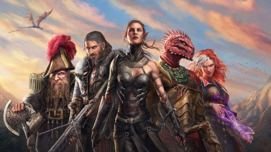 Best Xbox RPG games: Five characters, an admiral, warrior, elf, lizard, and sorcerer in Divinity Original Sin 2