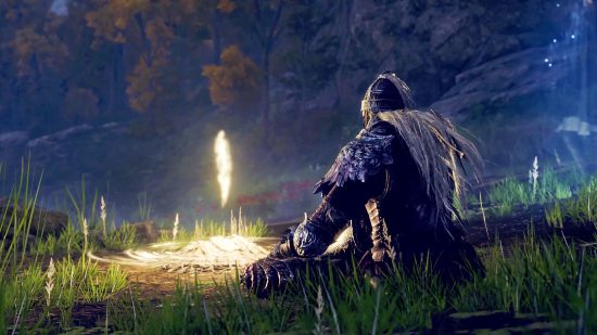 Best Xbox RPG games: A tarnished soldier meditates in Elden Ring