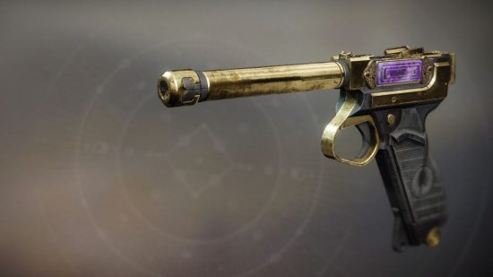 Destiny 2 Best PvP Weapons: A Gold and Purple Drang Sidearm