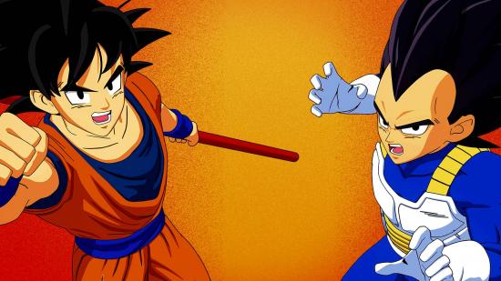 Fortnite Versus Boards duel: an image of two Dragon Ball Z characters on an orange background