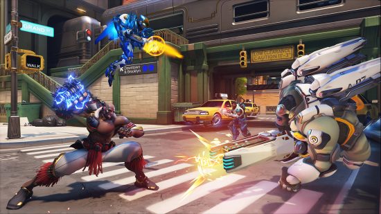 Best free Xbox games: two Overwatch 2 heroes duke it out on a map