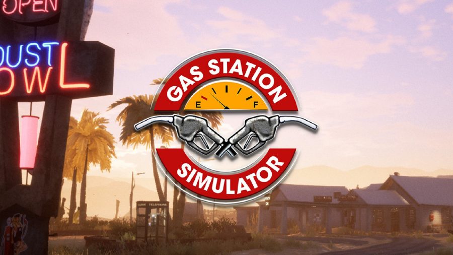 Gas Station Simulator: an image of a logo infront of a neon sign