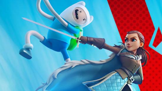 MultiVersus Arcade Mode: Finn and Arya can be seen fighting in key art for the game.