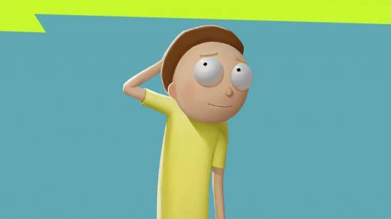MultiVersus Morty Release Date: Morty can be seen against a blue background