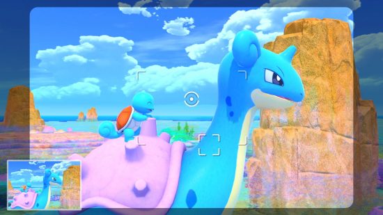 Best Nintendo Switch games for kids: A squirtle rides a Lapras in Pokemon Snap