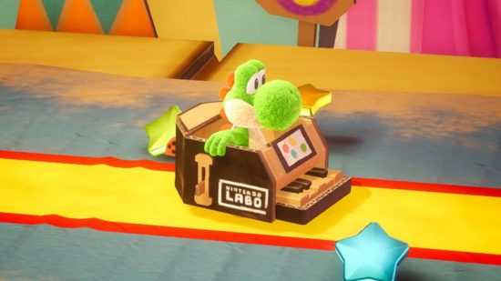 Best Nintendo Switch games for kids: Yoshi rides a Nintendo Labo car