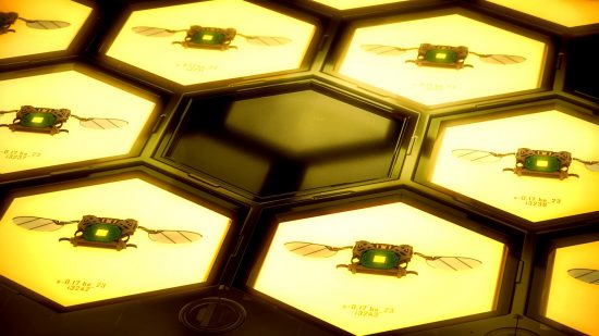 Rainbow Six Siege Operation Brutal Swarm Grim gadget: an image of the bee-bots from the Kawan Hive Launcher