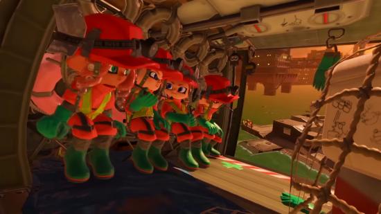 splatoon 3 free to play inklings in a helicopter