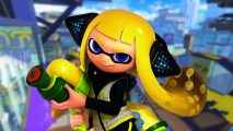 Splatoon 3 transfer save data Splatoon 2: a yellow-haired inkling with a gun
