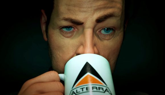 Subnautica new game Gamescom Opening Night Live: an image of a man sipping from a mug